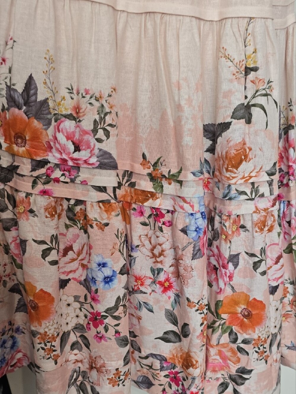 Rachel Zoe Blush Pink Floral Tiered Maxi Dress with Pockets! - Picture 7 of 8